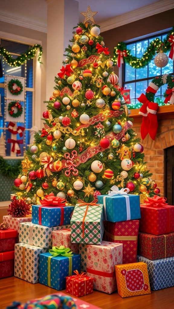 Christmas Wishlist Ideas A decorated Christmas tree with gifts underneath, creating a festive holiday atmosphere.